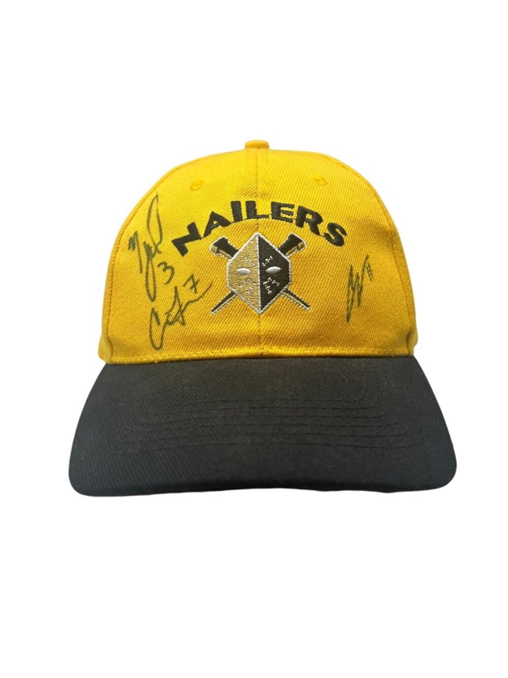 Wheeling Nailers ECHL Autographed Signed Logo Hockey Strapback Baseball Hat Cap
